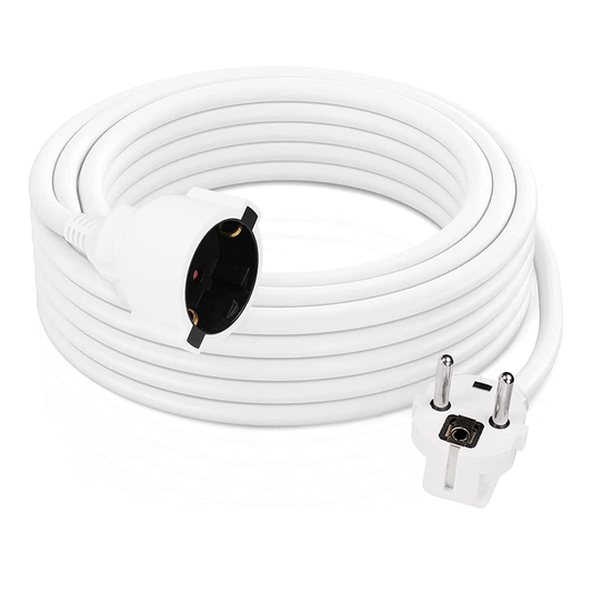 RealMade Verlängerungskabel 3/5/10M Kabel, Verlängerungsleitung mit Kinderschutz Stecker, H05VV-F 3G1.5mm² Kunststoffleitung, Schutzkontakt-Verlängerung für innen, 16A/250V, 3680W, Weiß