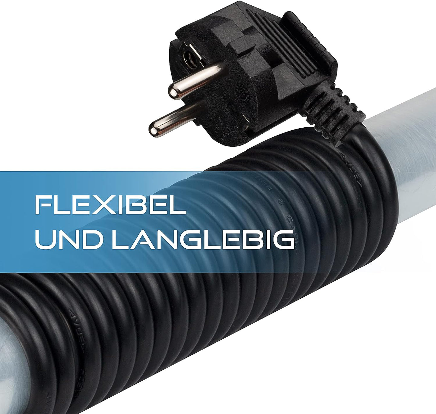 RealMade Verlängerungskabel 3/5/10M Kabel, Verlängerungsleitung mit Kinderschutz Stecker, H05VV-F 3G1.5mm² Kunststoffleitung, Schutzkontakt-Verlängerung für innen, 16A/250V, 3680W, Schwarz